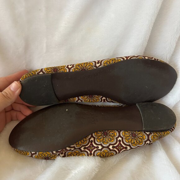 J.Crew Ballet Flats Womens Size 6.5 Brown Patterned Slip On Shoes - Picture 7 of 8